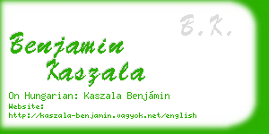 benjamin kaszala business card